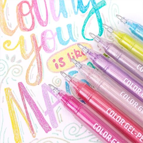 72 Colors Glitter Gel Pens Plus for Adults Metallic Writing Drawing Pens for Birthday Cards, Christmas Cards, Art Crafts, Coloring Books, DIY Projects in Saudi Arabia