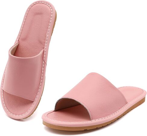 صنادل للنساء والرجال، شباشب من الجلد الطبيعي، شباشب منزلية للنساء في الأماكن المغلقة والمفتوحة، صنادل مسطحة ناعمة للجنسين in Kuwait