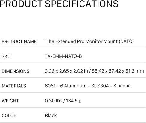 حامل شاشة Tilta Extended Pro (الناتو) | ذراع دوار مزدوج قابل للتعديل مع 1/4 بوصة - 20 خيط | متوافق مع شاشات SmallHD والقياسية | قفل شد سريع | حل متين لأجهزة الكاميرا - أسود in Saudi Arabia