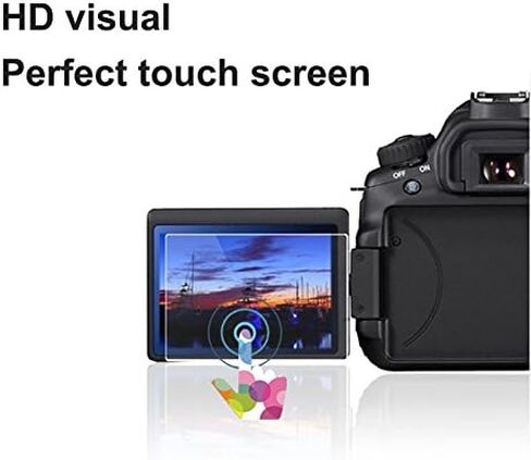 Foto&Tech 2 Sets Crystal Clear HD LCD Screen Protector Compatible with Canon EOS Rebel T7i, 800D, Kiss X9i, 77D, 9000D Camera LCD Monitor Bubble Free Multi-Layer Anti-Smudge Coating/Easy to Apply in Saudi Arabia