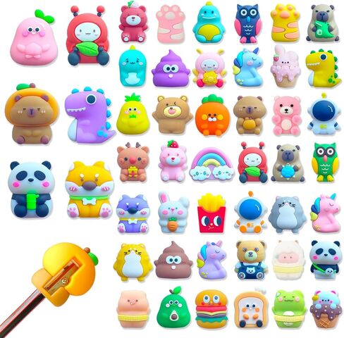 48 PCS لطيف قلم رصاص المراوغة للأطفال صغار الكارتون يدوي قلم رصاص مع شحذات مطاطية الغلاف المرح اللوازم المدرسية للهدايا فئة الأطفال مكافآت الطلاب. in Saudi Arabia