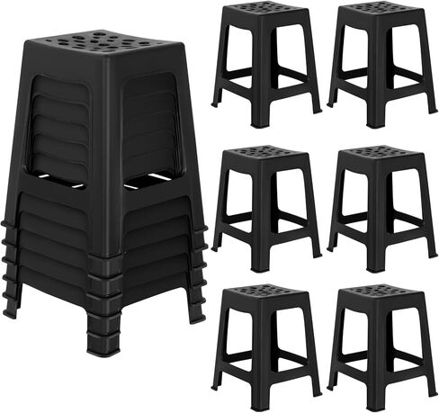 Leinuosen 6 PCS Plastic Stool for Classroom 18 Inch Stackable Strolles Chairs Modern Propable Cairs For Kids Classroom School Home Office (Morandi) in Saudi Arabia