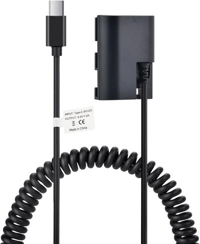 Tectra USB-C PD to LP-E6 Dummy Battery, LP-E6N AC Power Adapter for Canon EOS 90D 80D 70D 60D R R5 R6 5D Mark II III IV, 6D Mark II, 7D Mark II Cameras in Saudi Arabia