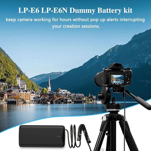 Tectra USB-C PD to LP-E6 Dummy Battery, LP-E6N AC Power Adapter for Canon EOS 90D 80D 70D 60D R R5 R6 5D Mark II III IV, 6D Mark II, 7D Mark II Cameras in Saudi Arabia