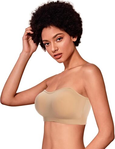 Strapless Bras for Women, Wirefree Non-Slip Seamless Strapless Bra Bandeau Tops for Women in Saudi Arabia