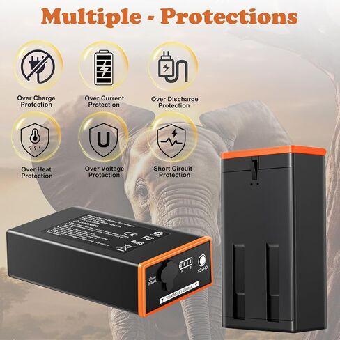 2 Pack Rechargeable Battery for Edge Series Cellular Trail Camera 6000mAh Battery Replacement Compatible with Moultrie Edge, Edge PRO, Edge 2, Edge 2 PRO-Black Color in Saudi Arabia