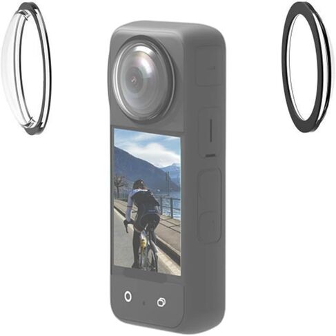 واقي عدسة لجهاز Insta360 X3، غطاء عدسة واقٍ للكمبيوتر الشخصي، حافظة حماية عدسة مزدوجة لاصقة، ملحقات كاميرا الحركة، شفاف شفاف، قطعتان من واقيات العدسات المزدوجة in Kuwait