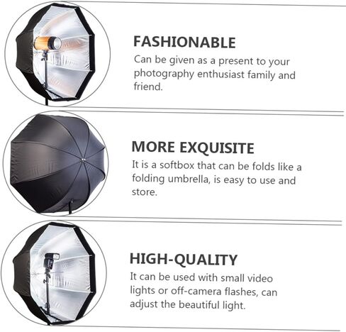 nolitoy مثمنة الصورة softbox مظلة تعديل الإضاءة للتصوير الفوتوغرافي الاستوديو، المحمولة فلاش softbox قابل للطي متوافق مع ومضات الكاميرا، معدات الإضاءة المهنية in Kuwait