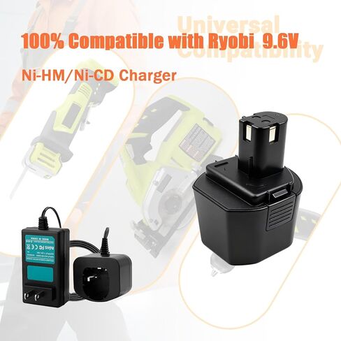 استبدال البطارية لبطاريات Ryobi 9.6V B-9620F2 1400669، بطارية Ni-CD عالية السعة 1500 مللي أمبير في الساعة متوافقة مع أدوات الطاقة اللاسلكية BD-90، HP961، CTH962K in Kuwait