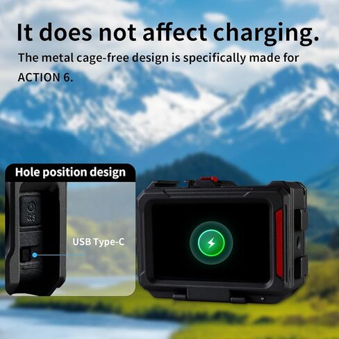 قفص كاميرا لحقيبة Dji Osmo Action 6، قاعدة ألومنيوم قابلة للتحرير مع خيط 1/4 بوصة وموصل قابل للطي للحوامل الثلاثية، غطاء حماية عدسة السيليكون، يدعم التصوير الرأسي والأفقي in Saudi Arabia