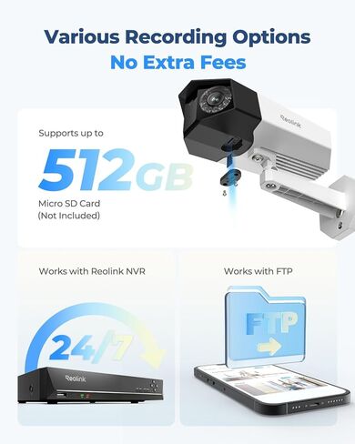 كاميرا حماية مزدوجة العدسات من ريولينك RLA-BKC1 + Duo 2 PoE 4K، رؤية بانورامية 180 درجة، رؤية ليلية ملونة، اكتشاف ذكي in Kuwait