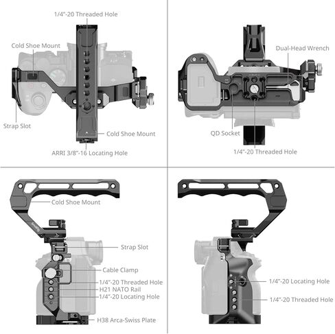 SmallRig A7 V / A7R V / A7 IV Cage Basic Kit for Sony Alpha 7 V/Alpha 7R V/Alpha 7 IV, with Quick Release Plate for Arca, Includes Top Handle/Cable Clamp for HDMI - 6025 in Saudi Arabia