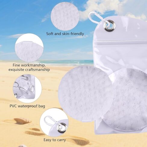 Beach Sand Remover, Gentle on Skin Instant Sand Remover Bag Beach Vacation Essentials for Women Vacation Travel and Cruise Accessories (White) in Saudi Arabia