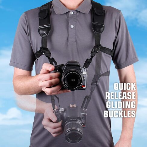 USA Gear Camera Sleeve (Gray Woven) + Chest Harness (Black) – Bundle in Saudi Arabia