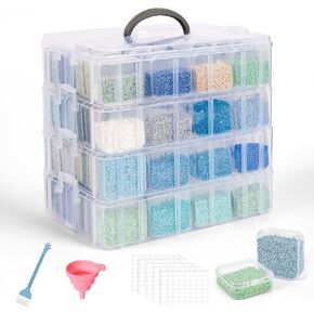 مربع منظم حبة ، 108 PCS مربعات حاويات بلاستيكية مع صناديق مستطيلات Craft Craft Craft 3-TIE CLEAR لإكسسوارات اللوحة الماسية ، المجوهر in Kuwait