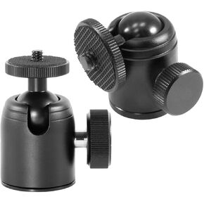 HOMSFOU 2 قطعة 1/4 3/8 بوصة برغي معدني ثلاثي القوائم يتصاعد مع دوران 360 درجة لكاميرات DSLR وكاميرات الفيديو، ملحقات حامل ثلاثي القوائم للكاميرا السوداء المدمجة للتصوير الفوتوغرافي والفيديو in Kuwait