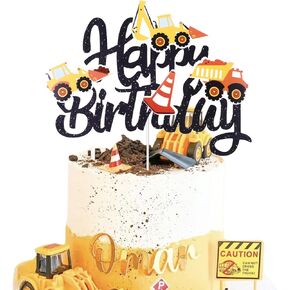 مركبات البناء الصغيرة كعكة Topper 16pcs شاحنة حفارة حركة المرور على الطريق علامة كعكة الكعك كوبيبر البناء شاحنة المركبات تزيين كعكة الديكور لحفل النقل الهندسي in Kuwait