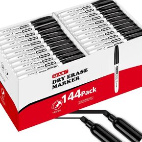 SFAIH Dry Erase Markers Chisel Tip with Magnetic Whiteboard Eraser, 48 Bulk 12 Assorted Colors White Board Markers for Teachers, Versatile Lines, 1s Quickly Dry, Perfect for Classroom and Office in Kuwait