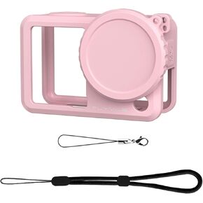Silicone Case for DJI OSMO Action 6 Camera Protective Sleeve Cover with Lost-Proof Rop/Wrist Strap/Lens Cap for DJI Action 6 Accessories(Black) in Saudi Arabia