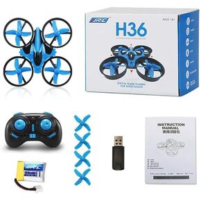 لطائرة JJRC H36 الصغيرة بدون طيار RC مروحية 4 قنوات 6 محاور وضع بدون رأس لعبة كوادكوبتر للأطفال بتحكم عن بعد مع LED (اللون: بطارية زرقاء 1) in Kuwait
