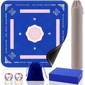 Mahjong Mat 31.5 "× 31.5"-حصيرة Mahjong الأمريكية مع 2 من الزهر وحقيبة الحمل ، حصيرة Mahjong Table الحد من الضوضاء مع القواعد ، غلاف طاولة Mahjong لـ Mahjong ، بطاقة ، ألعاب البلاط. in Kuwait