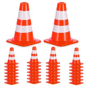 30 PCS Mini Traffic Cones, 1" Mini Orange Cones Roadblock Signs, Small Construction Cone Orange Traffic Caution Signs for Sports Training Micro Landscape Sand Table in Kuwait