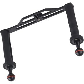 جهاز تثبيت صينية ألومنيوم بمقبض مزدوج من Rengue للكاميرات تحت الماء، للكاميرات تحت الماء، خفيف الوزن، أسود، تصميم مريح، متوافق مع SLR ومقبض مزدوج رياضي in Kuwait