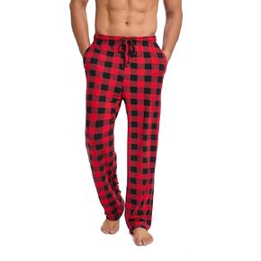 Men's Pajama Pants Soft Lightweight Open-Hem Lounge Pants Jersey PJ Bottoms with Pockets and Drawstring in Kuwait