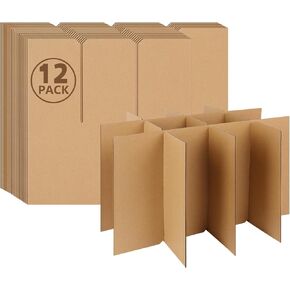 4 مجموعات مقسمات زجاجية للزجاج لصناديق التحريك ، فواصل من الورق المقوى النبيذ لـ 16 × 12x12 بوصة. in Kuwait