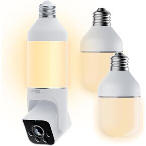 Bundle of WYZE Bulb Cam Security Camera and 2 Pack of Accessory Bulbs, 2K HD Security Cameras Wireless Outdoor Indoor, Dimmable 800 Lumens LED Bulb, Soft White 3000k, E26 Base in Saudi Arabia