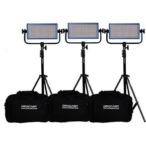 Dracast Pro Series LED500 Bi-Color LED 3 Light Kit with Gold Mount Battery Plates and Light Stands in Saudi Arabia