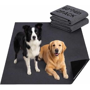 2 Pack Extra Large 60"x74" Reusable Dog Mat Jumbo Waterproof, Absorbent,Non-Slip Pee Pads | Machine Washable Playpen Mat for Training, Whelping, Housebreaking, Incontinence, Crate/Kennel Use in Saudi Arabia