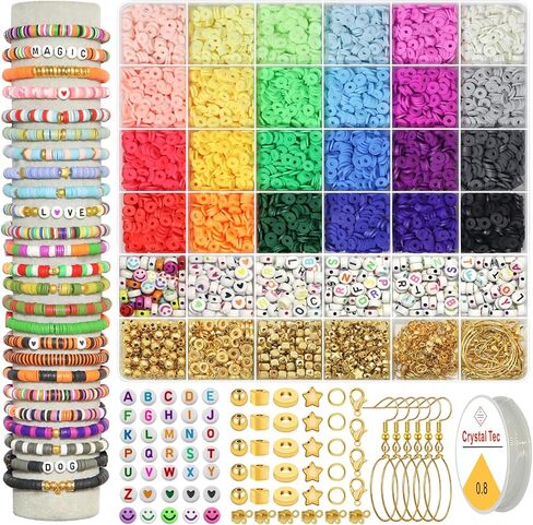 WANSPOORTS 3200+pcs Halloween Polymer Clay Beads Charms Friendship Bracelet Necklace Earring Jewelry Making kit, Accessories for Arts Crafts DIY Gifts for Women Girls (Halloween (3200+Pcs)) in Saudi Arabia