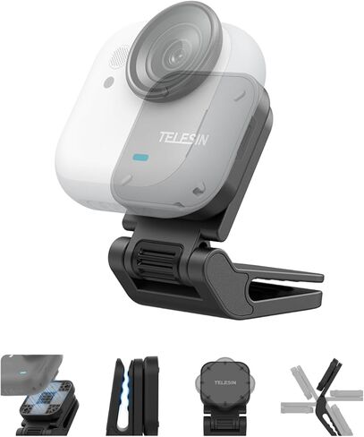 TELESIN Magnetic Cap Clip Mount for Insta360 Go Ultra, N52 Strong Magnet Hat Clip & Backpack Strap Mount, 360° Rotation & 240° Adjustable Angle, Hands-Free POV Mount for Vlogging & Outdoor Shooting in Saudi Arabia