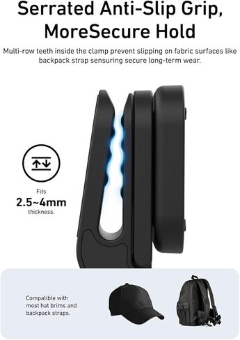 TELESIN Magnetic Cap Clip Mount for Insta360 Go Ultra, N52 Strong Magnet Hat Clip & Backpack Strap Mount, 360° Rotation & 240° Adjustable Angle, Hands-Free POV Mount for Vlogging & Outdoor Shooting in Saudi Arabia