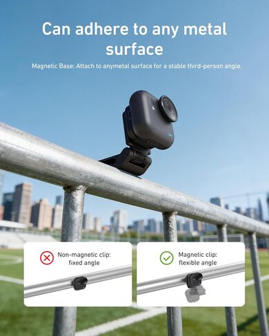 TELESIN Magnetic Cap Clip Mount for Insta360 Go Ultra, N52 Strong Magnet Hat Clip & Backpack Strap Mount, 360° Rotation & 240° Adjustable Angle, Hands-Free POV Mount for Vlogging & Outdoor Shooting in Saudi Arabia