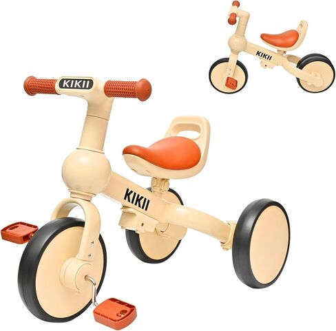 Kikii 4 in 1 Toddler Tricycle لمدة 2-4 سنوات ، ودراجة توازن قابلة للتحويل مع الدواسات ، وتجميع الأدوات ، و trike الأطفال ، وركوب داخلي/خارجي ، وهدية عيد ميلاد ، ولعب الأولاد والبنات in Kuwait