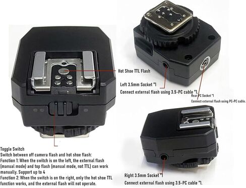 محول Yunseity Camera Flash Hot Shoe، مزامنة فلاش TTL HSS مع منفذ كمبيوتر 3.5 مم، يدعم 4 اتصالات، قاعدة ارتفاع متعددة الوظائف للتصوير الفوتوغرافي في الاستوديو في الهواء الطلق in Saudi Arabia