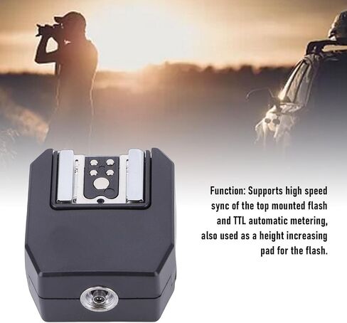 محول Yunseity Camera Flash Hot Shoe، مزامنة فلاش TTL HSS مع منفذ كمبيوتر 3.5 مم، يدعم 4 اتصالات، قاعدة ارتفاع متعددة الوظائف للتصوير الفوتوغرافي في الاستوديو في الهواء الطلق in Saudi Arabia
