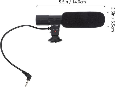 ميكروفون كاميرا Sewroro عالي الحساسية للهواتف الذكية DSLR، ميكروفون خفيف الوزن للمقابلة للتصوير الفوتوغرافي ومدونات الفيديو ومؤتمرات الفيديو، عملية سهلة للمبتدئين والمحترفين in Kuwait