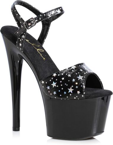 Ellie Shoes Women's Celeste Star Print Sandal, Black, 7 in Saudi Arabia