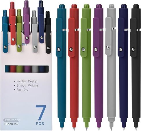 Donse Gel Pens: 7 PCS 0.5mm Quick Dry Black Ink Point Point Smooth Write Assics - سلسلة راقية في المكاتب المدرسية لوازم عيد الميلاد هدايا للنساء للرجال ممرضة مدرس in Kuwait