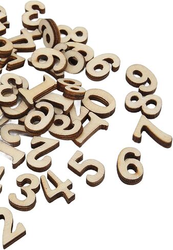100 قطعة من الأرقام الخشبية، تصميم قوي ومتين وآمن وطبيعي بدون نتوءات، مع زوايا حواف مستقيمة، لديكورات DIY ديكورات حفلات الزفاف وهدايا دعائم الصور in Saudi Arabia