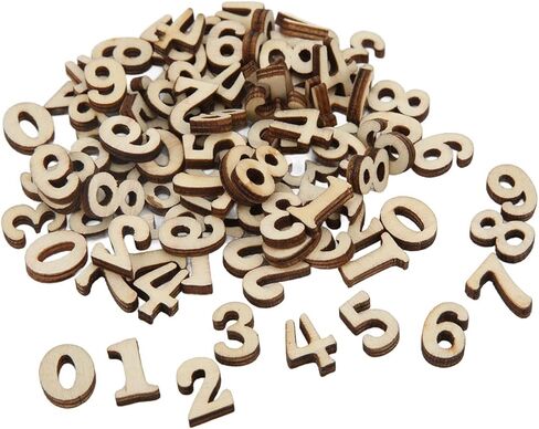 100 قطعة من الأرقام الخشبية، تصميم قوي ومتين وآمن وطبيعي بدون نتوءات، مع زوايا حواف مستقيمة، لديكورات DIY ديكورات حفلات الزفاف وهدايا دعائم الصور in Saudi Arabia