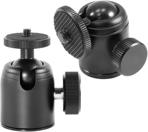 HOMSFOU 2 قطعة 1/4 3/8 بوصة برغي معدني ثلاثي القوائم يتصاعد مع دوران 360 درجة لكاميرات DSLR وكاميرات الفيديو، ملحقات حامل ثلاثي القوائم للكاميرا السوداء المدمجة للتصوير الفوتوغرافي والفيديو in Kuwait