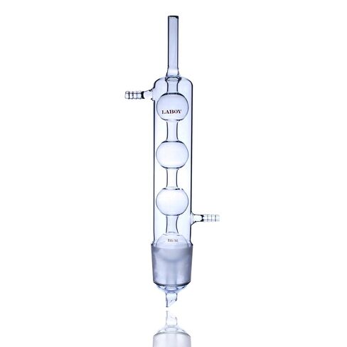 Laboy Glass Allihn Condenser Reflux for Soxhlet Extractor with 55/50 Joint 300mm in Jacket Length 405mm Overall Height Apparatus Organic Chemistry Lab Glassware in Saudi Arabia
