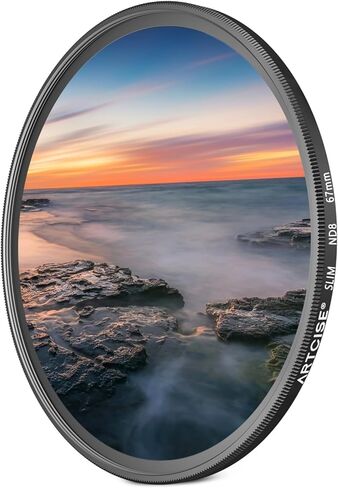 فلتر عدسة كاميرا ARTCISE ND8 ذو كثافة محايدة، فلتر ND احترافي متعدد الطبقات، إطار نحيف للغاية مقاوم للماء ومقاوم للخدش، ملحق تصوير فوتوغرافي طويل لكاميرات DSLR بدون مرآة (43 مم) in Saudi Arabia