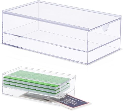 Empty Acrylic Mahjong Case Mahjong Storage Box for American Tiles and Mahjongs Cards Transparent Display Box for Mahjongs Tiles Accessories Supplies in Kuwait