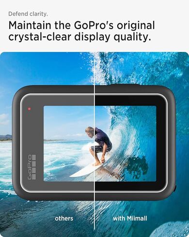 واقي شاشة Miimall لـ GoPro Hero 12 /Hero 11 /Hero 10 /Hero 9 أسود، واقي شاشة من الزجاج المقوى فائق الوضوح + واقي عدسة + فيلم شاشة LCD أمامي لكاميرات الحركة GoPro 12 11 10 9 in Saudi Arabia