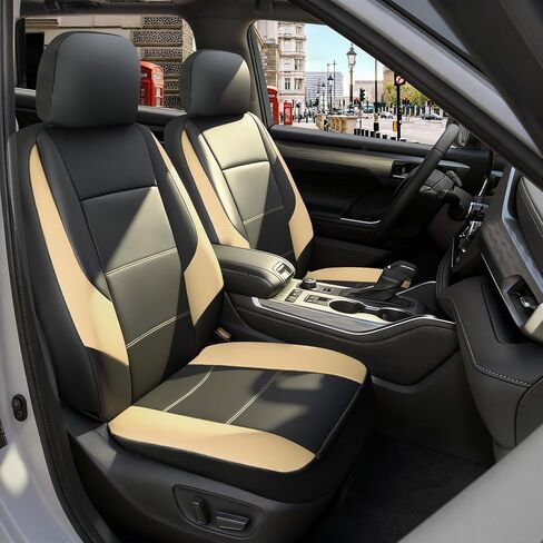 GIANT PANDA Front Car Seat Cover Custom Fit Toyota, Leather Bucket Seat Covers for Toyota Rav4 Camry Highlander Corolla Prius,2 Pack (Black) in Saudi Arabia